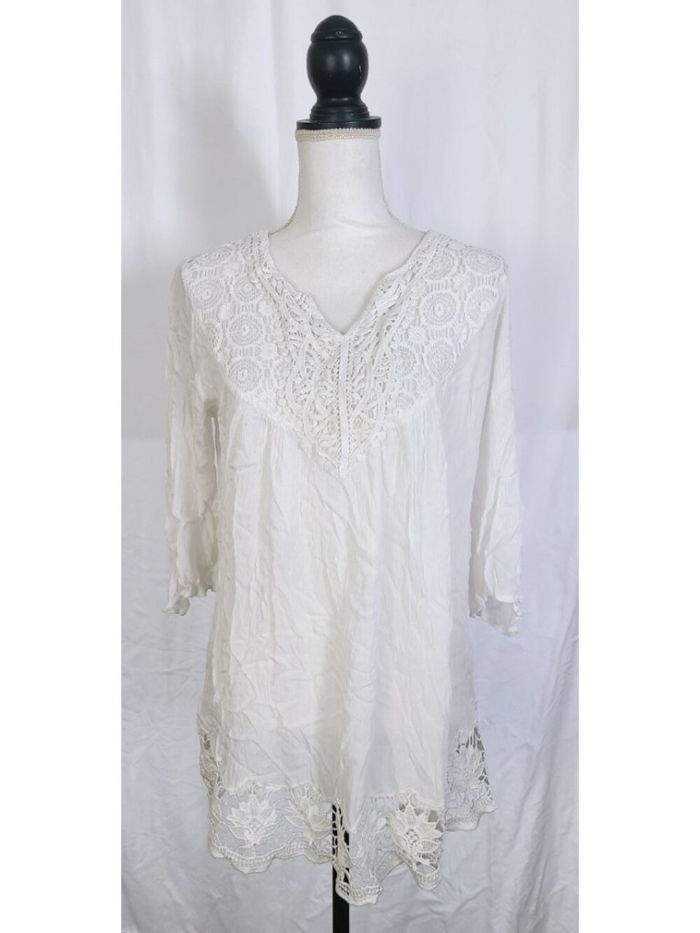 Double Decker Women's White Blouse Size S/M
